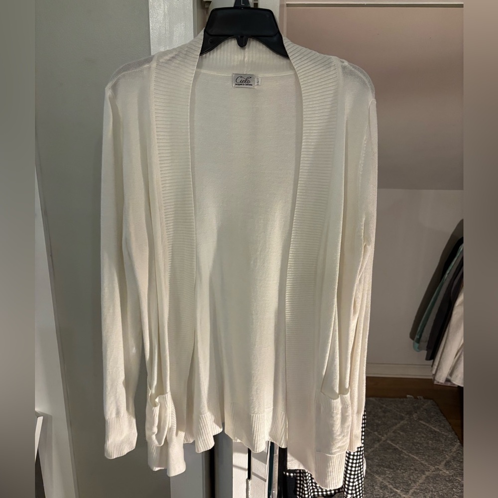 Cielo Cream Open Front Cardigan